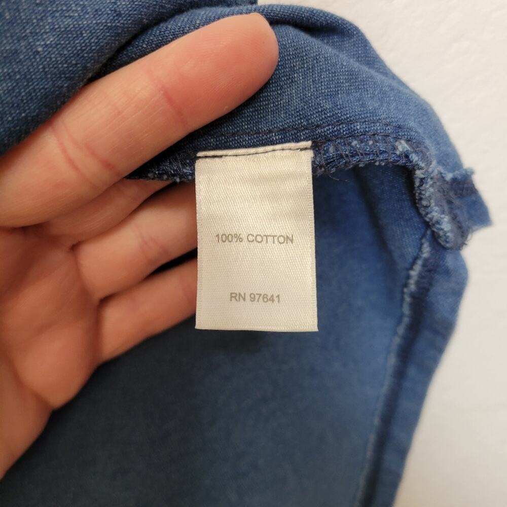 J.JILL Pure Jill Indigo Denim Chambray Blue Cotton Swing Midi Dress Spring Sz XS - Picture 8 of 11